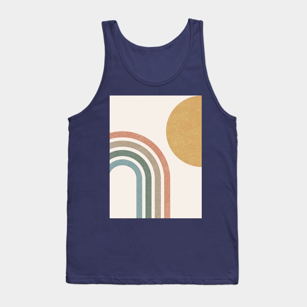 Mid-Century Modern Sun & Rainbow Colorful Tank Top by moonlightprint